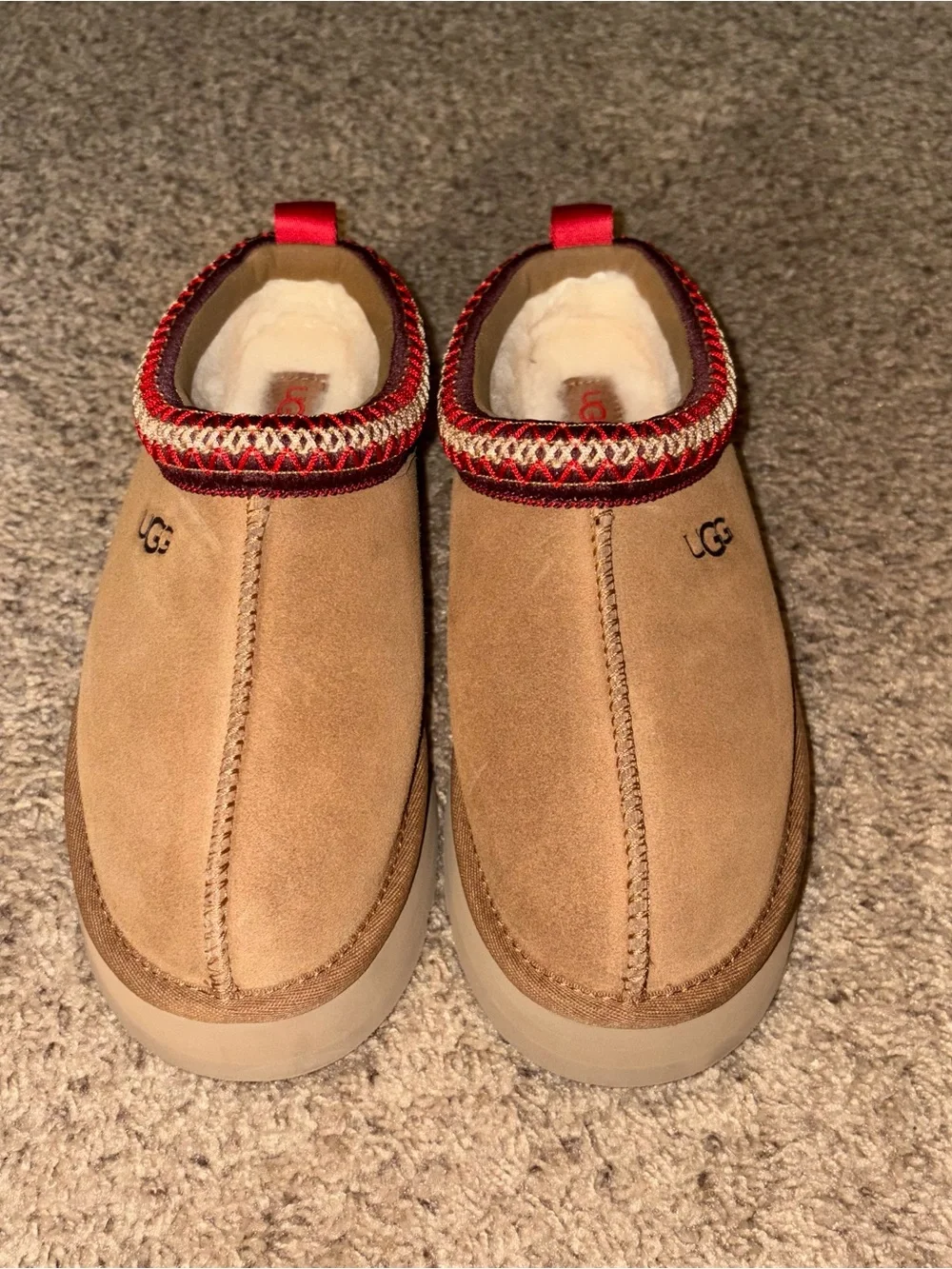 New UGG Tazz II Platform Slippers Tasman Shoes Chestnut Sz 7 - Picture 2 of 4